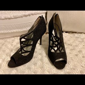 Black sparkly heels